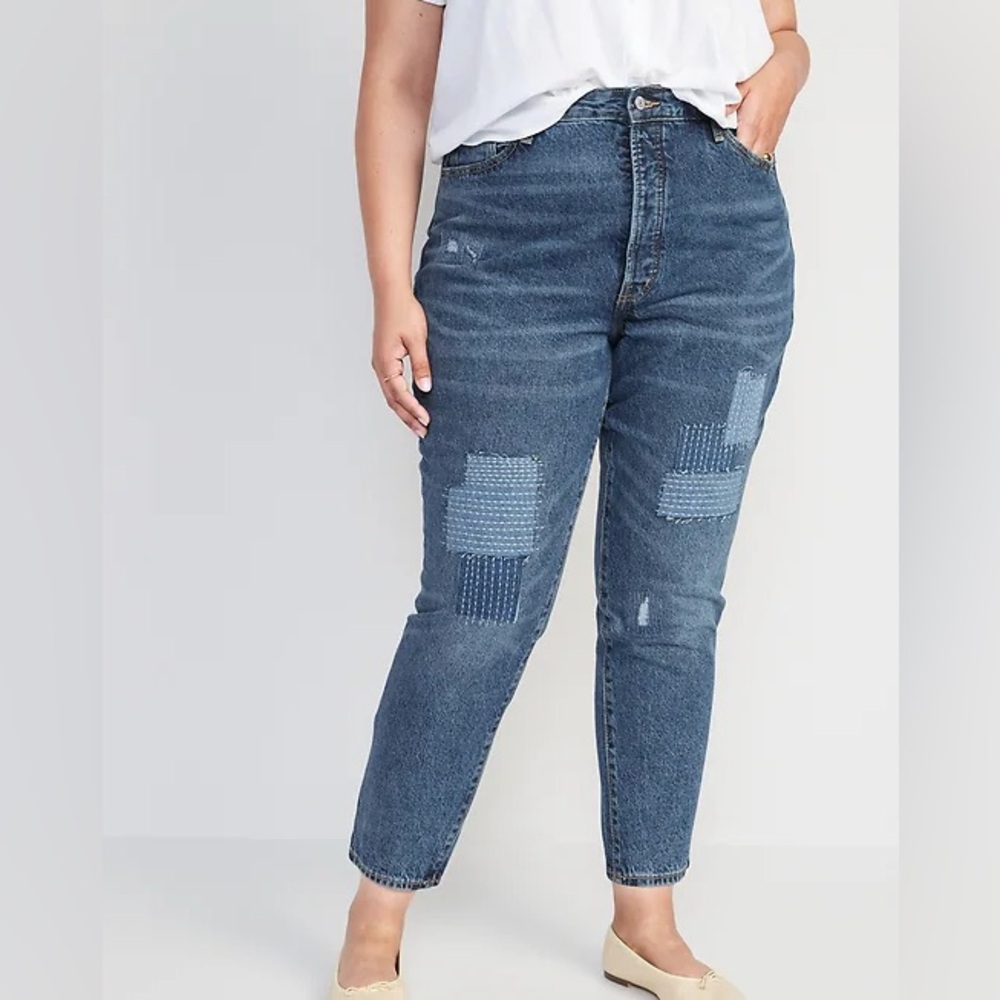 Old Navy OG Straight Patchwork Jeans 10 Tall